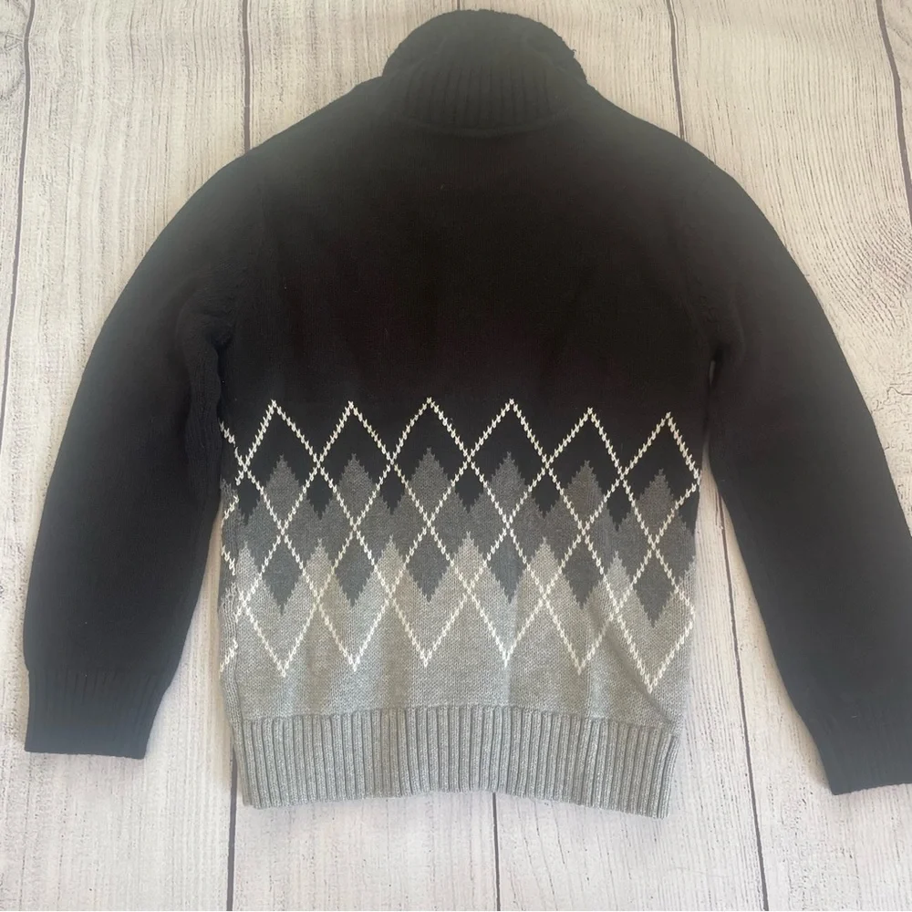 Gymboree All Dressed Up Black Argyle Sweater Size Small (5-6)